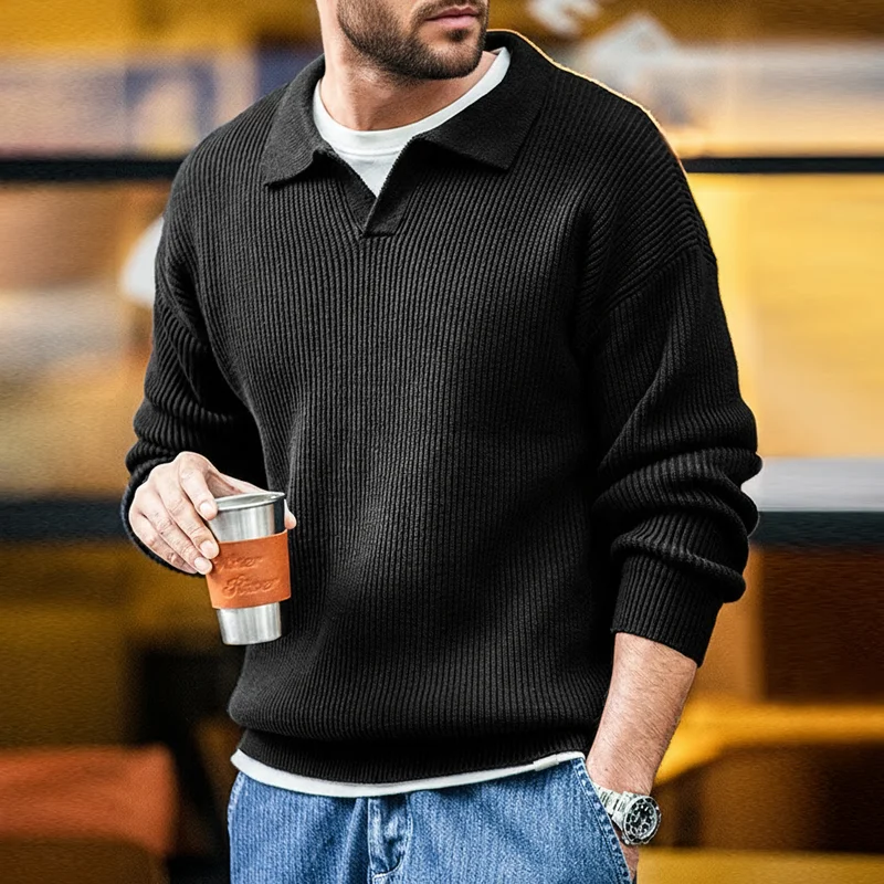 Maden Retro Polo Neck Knit Vertical Woven Polo Shirt Lazy Pullover Sweater Men's Autumn and Winter Lapel Soft Warm
Maden Retro Polo Neck Knit Vertical Woven Polo Shirt Lazy Pullover Sweater Men's Autumn and Winter Lapel Soft Warm