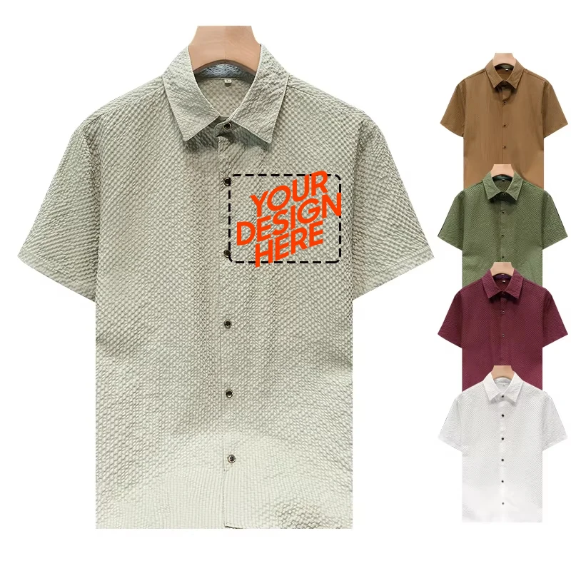 Мужская рубашка с коротким рукавом с логотипом «сделай сам», пузырчатая пряжа, ткань с выпуклой текстурой, тонкая быстросохнущая рубашка с откидным воротником и коротким рукавом
Мужская рубашка с коротким рукавом с логотипом «сделай сам», пузырчатая пряжа, ткань с выпуклой текстурой, тонкая быстросохнущая рубашка с откидным воротником и коротким рукавом
