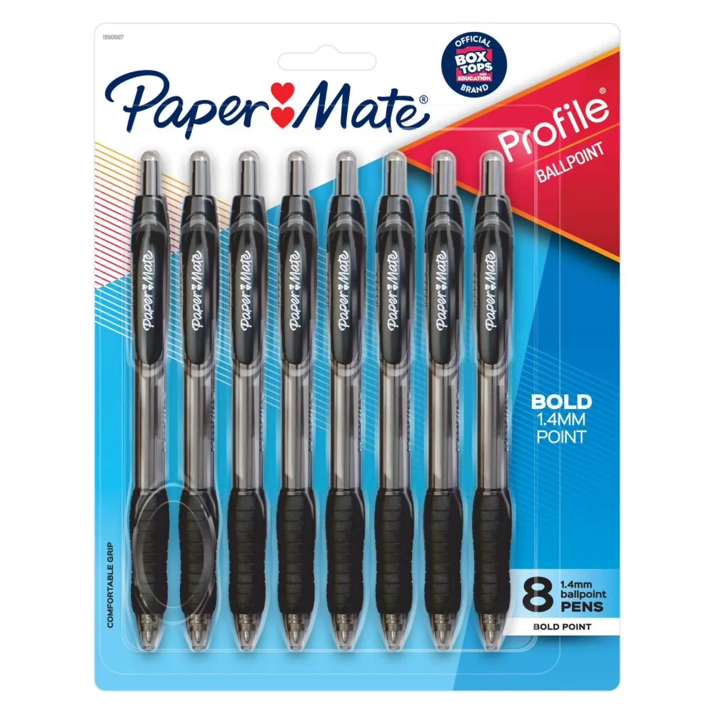 Retractable Ballpoint Pens 8 Count Black Ink 1.4 mm Bold Point for Smooth Writing Office School Supplies
Retractable Ballpoint Pens 8 Count Black Ink 1.4 mm Bold Point for Smooth Writing Office School Supplies