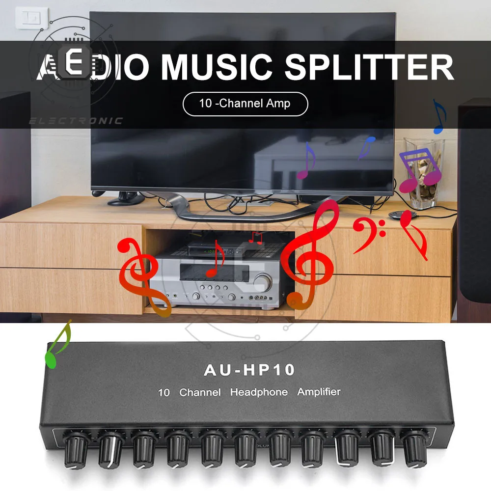 Stereo Headphone Amplifier Multi-Channels Audio Distributor Independent Control DC 12-24V 1 Input 10 Outputs
Stereo Headphone Amplifier Multi-Channels Audio Distributor Independent Control DC 12-24V 1 Input 10 Outputs