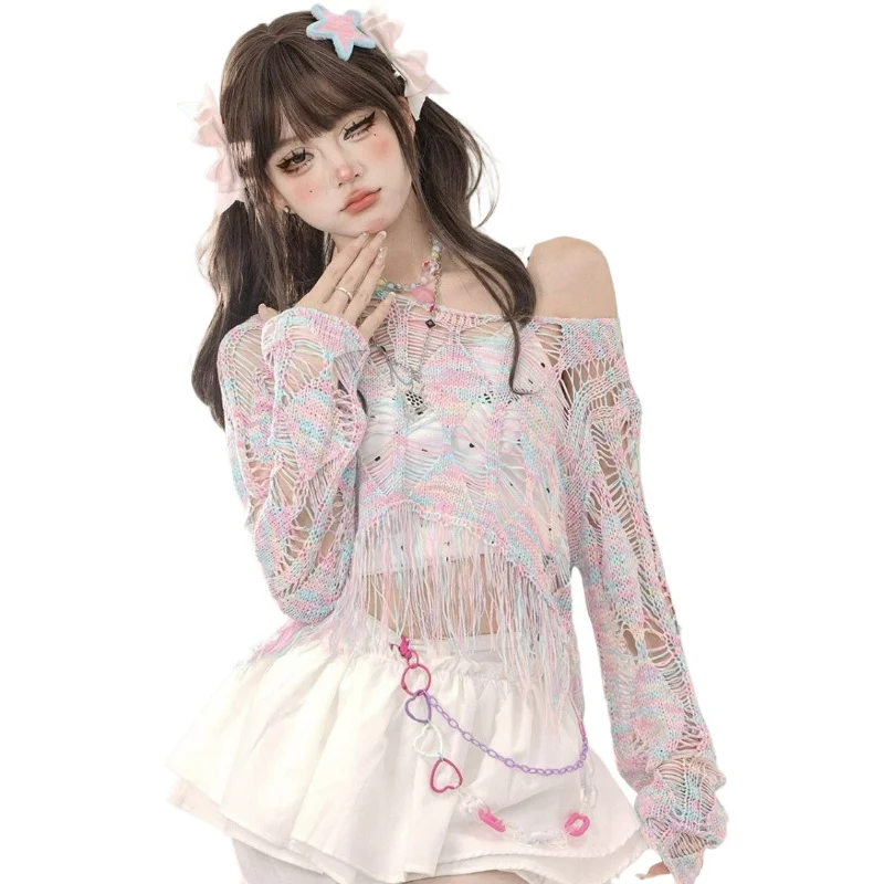 French Style Colorful Hollow Out Top Women's 2026 Summer New Fashionable and Sexy Spicy Girl Style Thin Knitted Sunscreen Jacket
French Style Colorful Hollow Out Top Women's 2026 Summer New Fashionable and Sexy Spicy Girl Style Thin Knitted Sunscreen Jacket