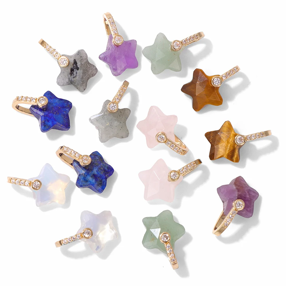 11MM 5pcs Pentagram Star Shape Quartz Lapis Amethysts Aventurine Pendants Charm Accessories For Handmade Necklace Wholesale
11MM 5pcs Pentagram Star Shape Quartz Lapis Amethysts Aventurine Pendants Charm Accessories For Handmade Necklace Wholesale