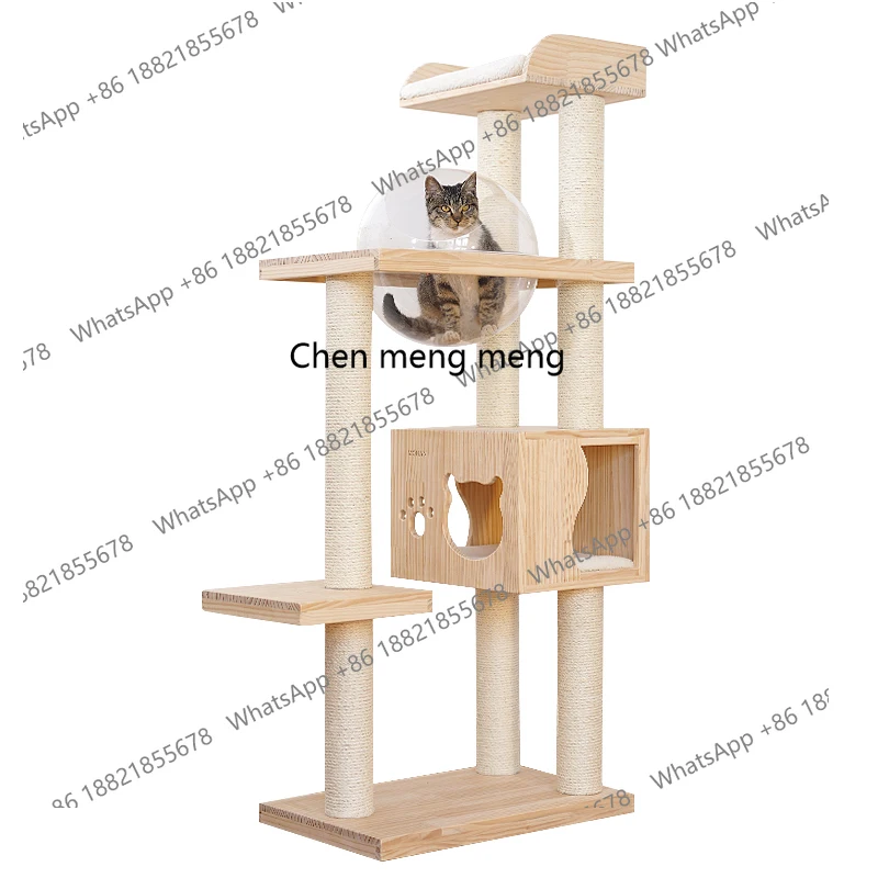 solid wood cat climbing frame with space capsule multi-layer integrated wooden sword hemp rope pillar cat tree scratching board
solid wood cat climbing frame with space capsule multi-layer integrated wooden sword hemp rope pillar cat tree scratching board