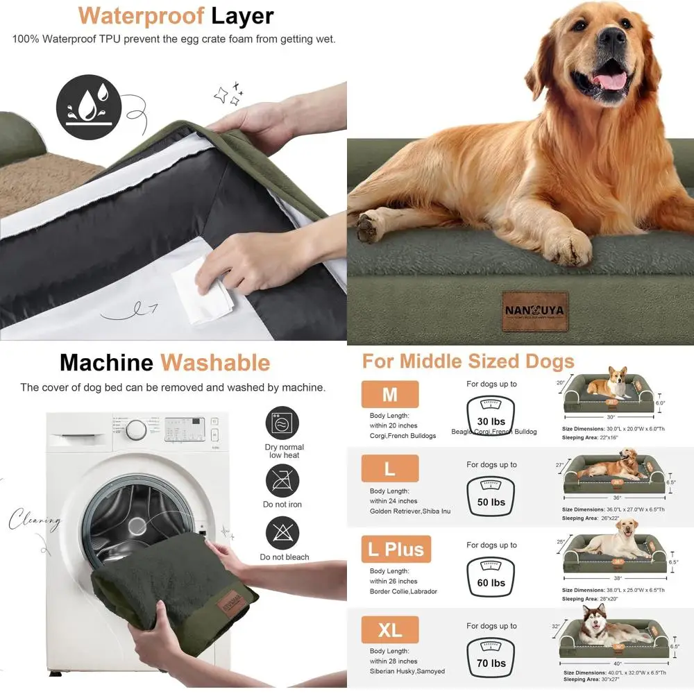 Ортопедическая моющаяся кровать для собак XL с пеной с эффектом памяти и съемным чехлом — темно-зеленый
Ортопедическая моющаяся кровать для собак XL с пеной с эффектом памяти и съемным чехлом — темно-зеленый