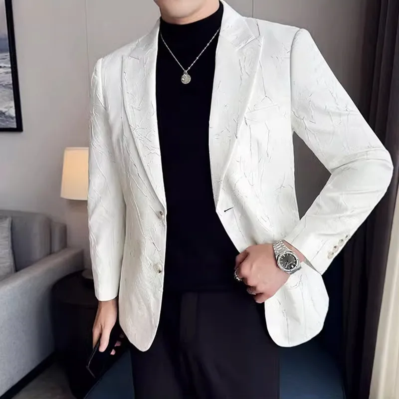 2025 New high quality electric shock line pattern fashion casual suit handsome comfortable men single west
2025 New high quality electric shock line pattern fashion casual suit handsome comfortable men single west