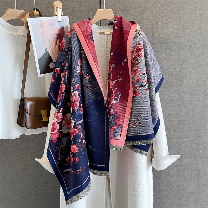 65*190cm Winter Warm Women Scarf Double-Sided Flower Faux Cashmere Scarves Luxury Wrap Shawls High-Quality Pashmina
65*190cm Winter Warm Women Scarf Double-Sided Flower Faux Cashmere Scarves Luxury Wrap Shawls High-Quality Pashmina