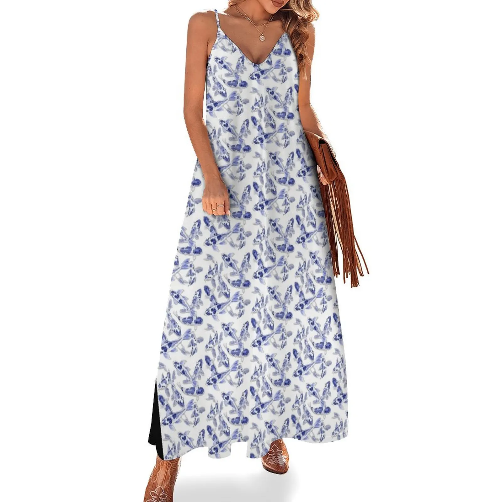 Blue and white Koi fish Sleeveless Long Dress dresses with long sleeves dresses for women 2025 luxury designer party Dress
Blue and white Koi fish Sleeveless Long Dress dresses with long sleeves dresses for women 2025 luxury designer party Dress
