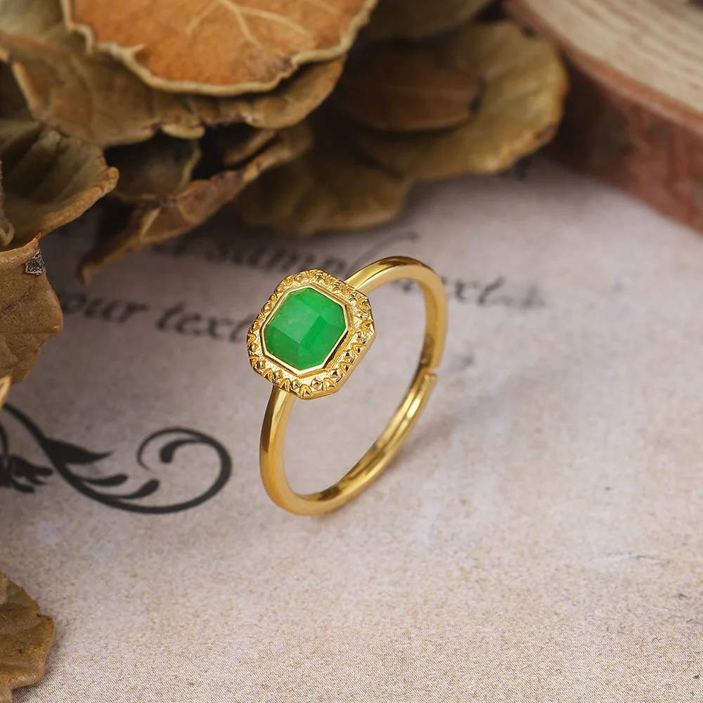 Rings for Women Dyed Green Jade Bijoux Wedding Accessories 925 Silver 14K Gold Plated Fine Jewelry Vintage Ring Gifts LMRI132 
Rings for Women Dyed Green Jade Bijoux Wedding Accessories 925 Silver 14K Gold Plated Fine Jewelry Vintage Ring Gifts LMRI132