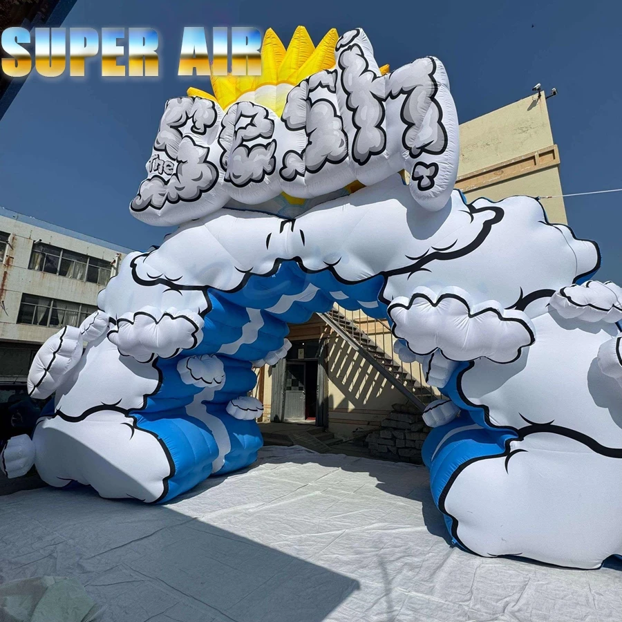 Comic Style Inflatable Cloud & Sun Arch, Blow Up Air Gate for Outdoor Festival/Photo Booth Decor
Comic Style Inflatable Cloud & Sun Arch, Blow Up Air Gate for Outdoor Festival/Photo Booth Decor