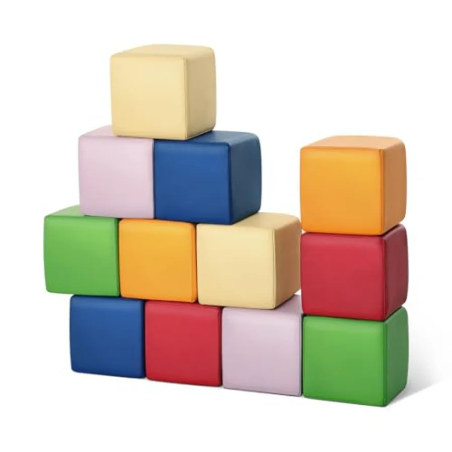 Foam Building Blocks for Toddlers 12-Pieces Wipeable Leather Stacking Cubes - Large Soft Toys Play Set for Learning Constructio
Foam Building Blocks for Toddlers 12-Pieces Wipeable Leather Stacking Cubes - Large Soft Toys Play Set for Learning Constructio