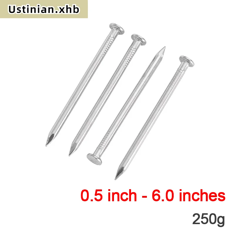 304 Stainless Steel Round Head Nails, 0.5"-6", 250g, Rustproof Fasteners for Woodworking & DIY Projects
304 Stainless Steel Round Head Nails, 0.5"-6", 250g, Rustproof Fasteners for Woodworking & DIY Projects