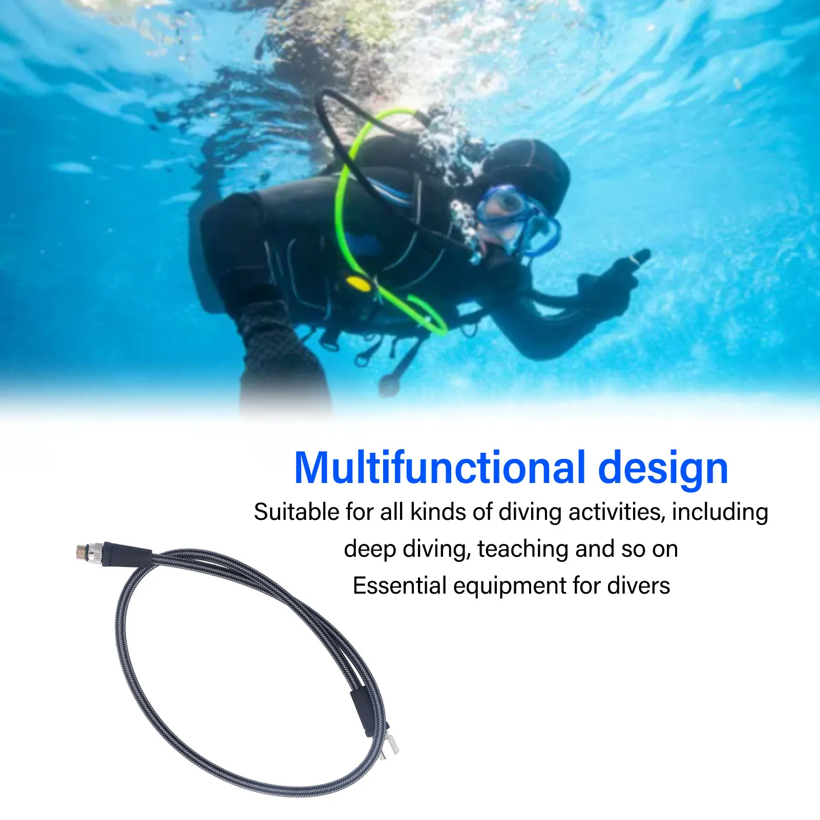 Diving High Pressure Regulator Hose Professional Carbon Woven Diving Regulator Tube 360 Degree Rotation for Scuba Diving
Diving High Pressure Regulator Hose Professional Carbon Woven Diving Regulator Tube 360 Degree Rotation for Scuba Diving