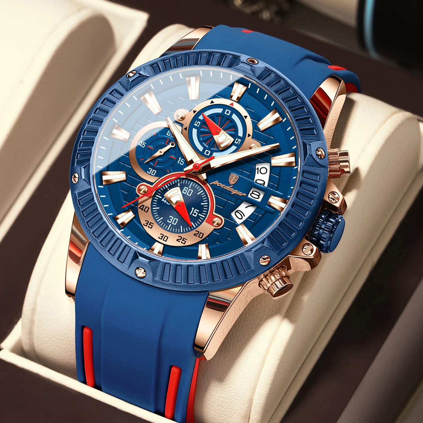 POEDAGAR Luxury Men Watch Silicone Strap Chronograph Date Man Wristwatch Waterproof Luminous Sport Military Quartz Men's Watches
POEDAGAR Luxury Men Watch Silicone Strap Chronograph Date Man Wristwatch Waterproof Luminous Sport Military Quartz Men's Watches