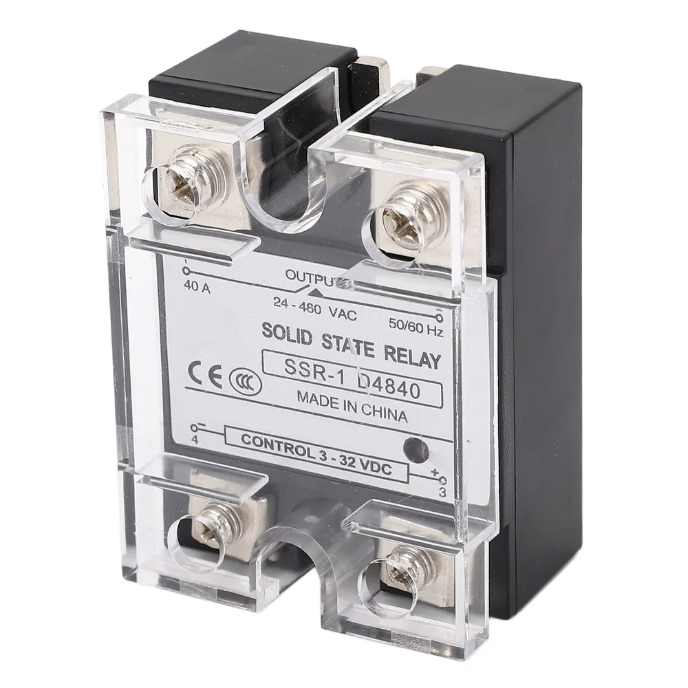 Мощное твердотельное реле SSR-1 D4840, DC-AC, 24-480В переменного тока, напряжение нагрузки 40А, модуль реле SSR 40А, оборудование для автоматизации
Мощное твердотельное реле SSR-1 D4840, DC-AC, 24-480В переменного тока, напряжение нагрузки 40А, модуль реле SSR 40А, оборудование для автоматизации