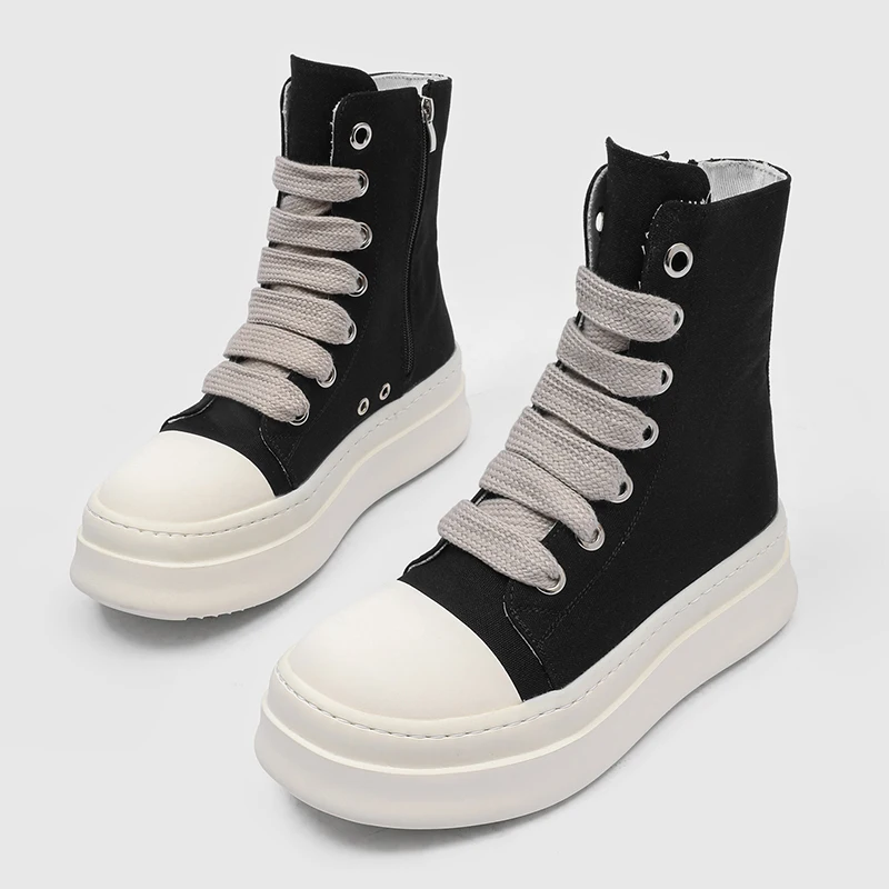 Men Canvas High Top Platform Sneakers Side Zipper Thick Sole Height Increasing Shoes Wide Gray Laces Punk Streetwear Casual Ankl
Men Canvas High Top Platform Sneakers Side Zipper Thick Sole Height Increasing Shoes Wide Gray Laces Punk Streetwear Casual Ankl