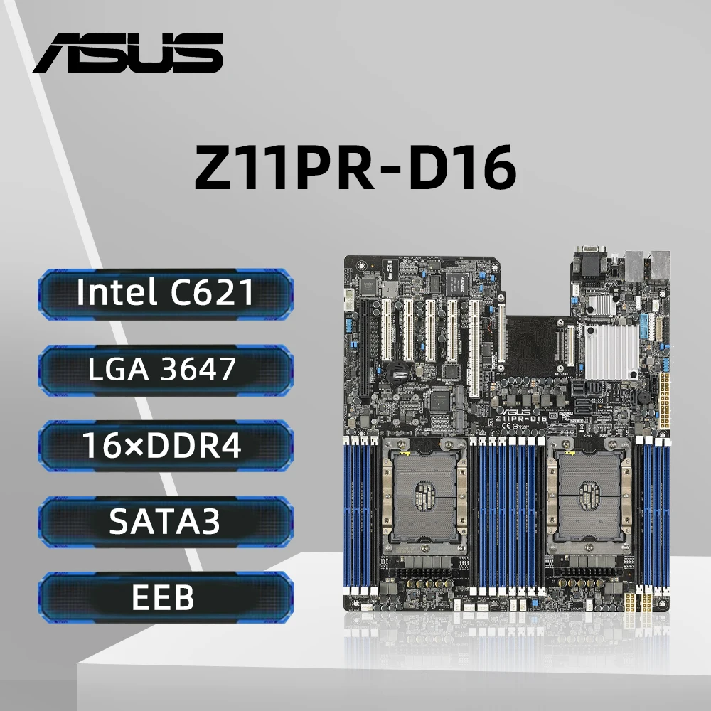 ASUS Z11PR-D16 Motherboard Support Xeon Gold 5218 Xeon Silver 4210 dual CPU 16×DDR4 Intel C621 2TB 2666MHz 2xM.2 LGA 3647 EEB
ASUS Z11PR-D16 Motherboard Support Xeon Gold 5218 Xeon Silver 4210 dual CPU 16×DDR4 Intel C621 2TB 2666MHz 2xM.2 LGA 3647 EEB