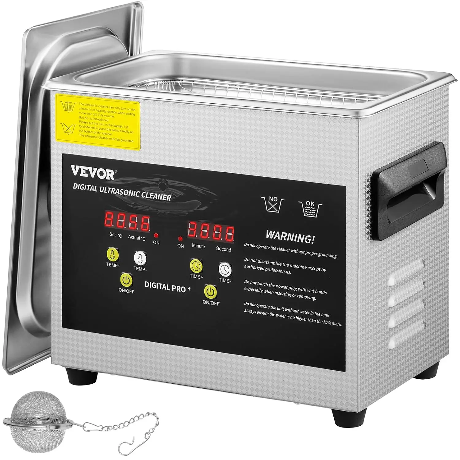 3L Ultrasonic Cleaner with Heater & Timer, 40KHz for Jewelry, Glasses, Parts
3L Ultrasonic Cleaner with Heater & Timer, 40KHz for Jewelry, Glasses, Parts