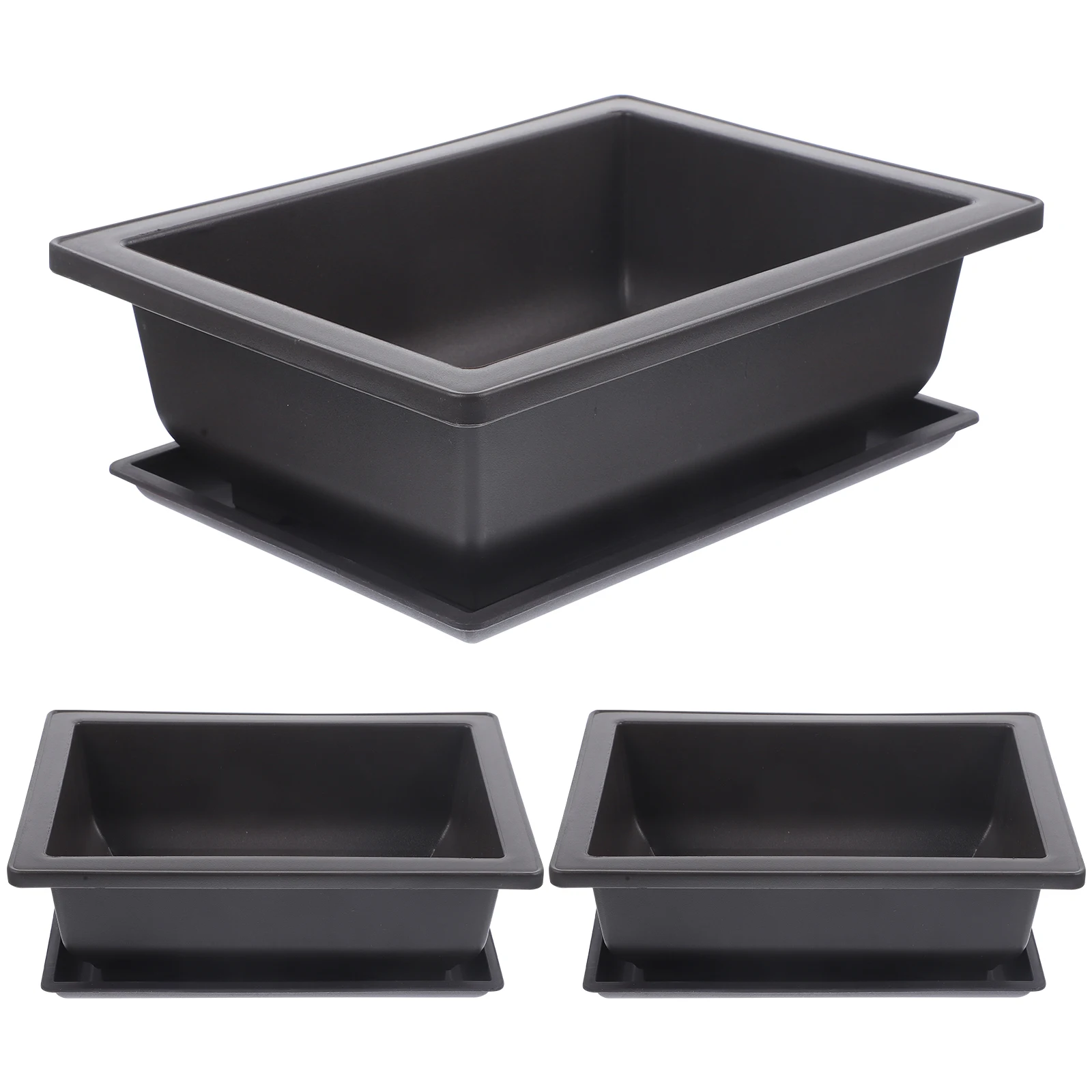 3 Set Plastic Flower Pots Rectangular Garden Nursery Bonsai Planters Seed Starter Pots Drainage Holes Small Square Shape
3 Set Plastic Flower Pots Rectangular Garden Nursery Bonsai Planters Seed Starter Pots Drainage Holes Small Square Shape