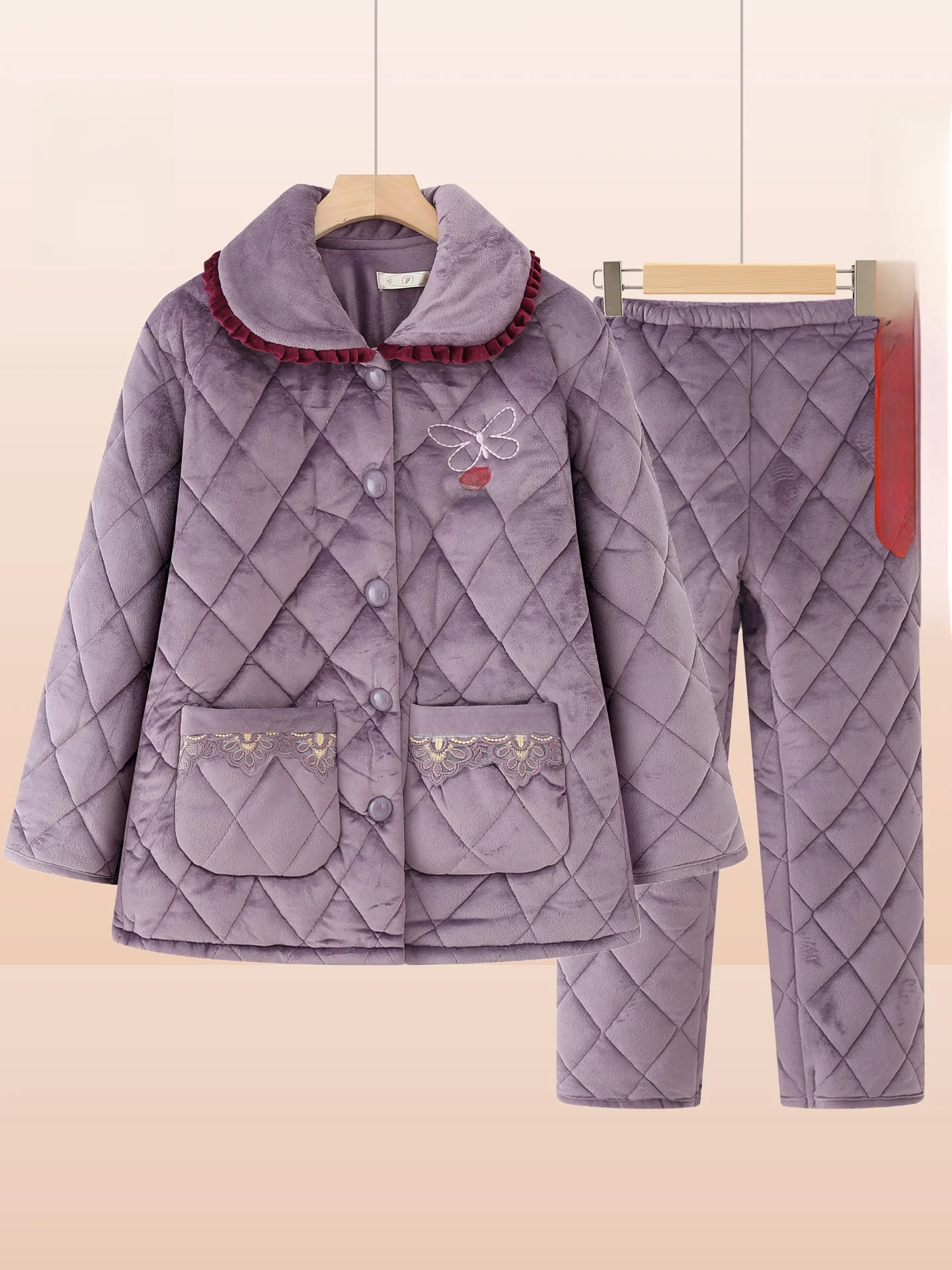 Fluffy Lined Spwear Set for Middle-Aged And ly Women Embroidered Collar Cotton Padded Home Clothes Autumn Winter
Fluffy Lined Spwear Set for Middle-Aged And ly Women Embroidered Collar Cotton Padded Home Clothes Autumn Winter