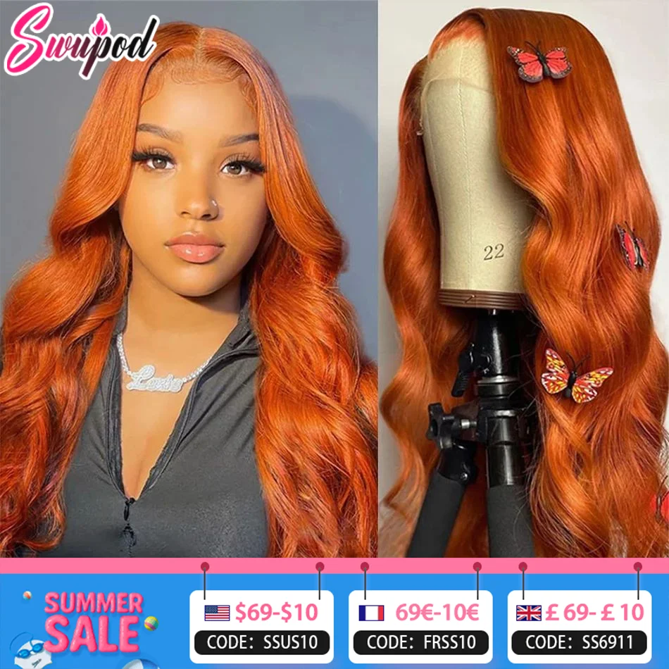 250% Body Wave 13x6 HD Lace Front Wig 100% Human Hair Ginger Orange Brazilian Remy Colored Pre Plucked 13x4 Lace Frontal Wigs
250% Body Wave 13x6 HD Lace Front Wig 100% Human Hair Ginger Orange Brazilian Remy Colored Pre Plucked 13x4 Lace Frontal Wigs