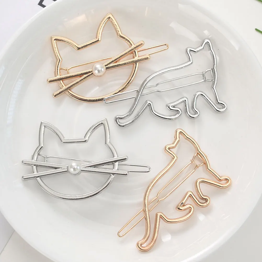 4pcs Cat Hair Clips Golden Women Barrettes Cute Girl Accessories Hair Pins Animal Stylish Durable Wedding Party
4pcs Cat Hair Clips Golden Women Barrettes Cute Girl Accessories Hair Pins Animal Stylish Durable Wedding Party