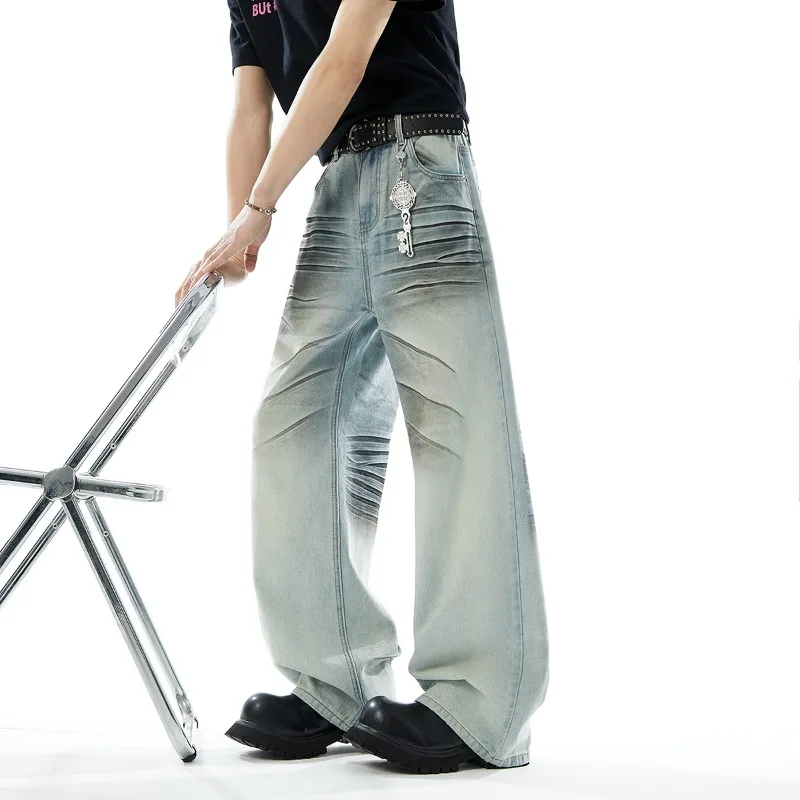 High Street Distressed Old Patterned Design Men's Jeans Wide Leg Denim Long Pants Washed Fashion Straight Trousers
High Street Distressed Old Patterned Design Men's Jeans Wide Leg Denim Long Pants Washed Fashion Straight Trousers