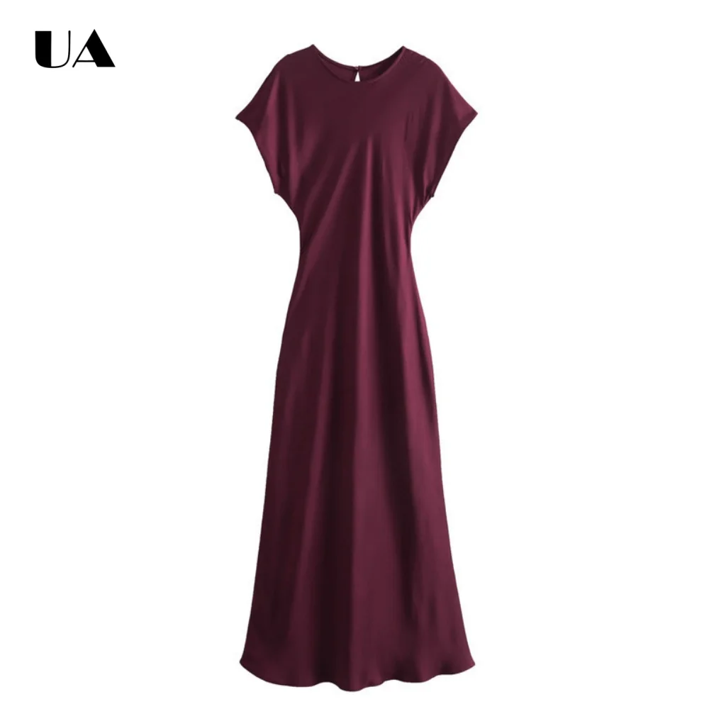 Simple A-line Cut Out Long Dress with Round Neck Commuter Style Waist-cinching Ruched Midi Dress for Woman Elegant Button Dress
Simple A-line Cut Out Long Dress with Round Neck Commuter Style Waist-cinching Ruched Midi Dress for Woman Elegant Button Dress