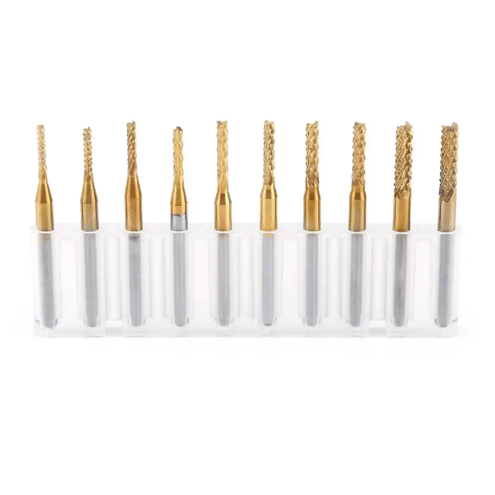 10 Pcs High Precision Carbide Engraving Milling Cutters CNC Router for pcb Machine 0.8 3.175mm
10 Pcs High Precision Carbide Engraving Milling Cutters CNC Router for pcb Machine 0.8 3.175mm