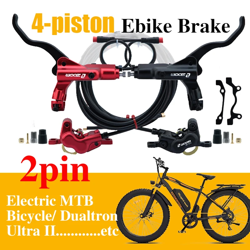 Zoom 2pin hydraulic brake left 4-piston Hydraulic Brakes Aluminum Alloy for Mountain Electric Bicycle 160mm 180mm 203mm
Zoom 2pin hydraulic brake left 4-piston Hydraulic Brakes Aluminum Alloy for Mountain Electric Bicycle 160mm 180mm 203mm
