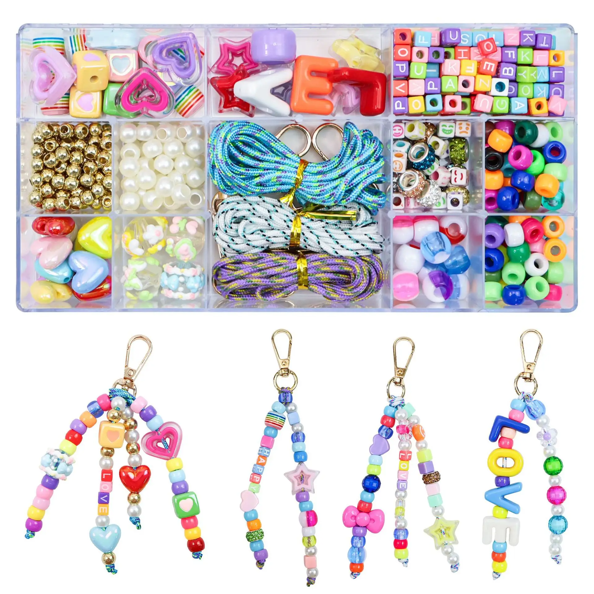 609 PCS DIY Beaded Keychain Making Kit Bag Charm Craft Supplies Acrylic Make Handmade Gifts Friends Family Making Kit Gifts
609 PCS DIY Beaded Keychain Making Kit Bag Charm Craft Supplies Acrylic Make Handmade Gifts Friends Family Making Kit Gifts