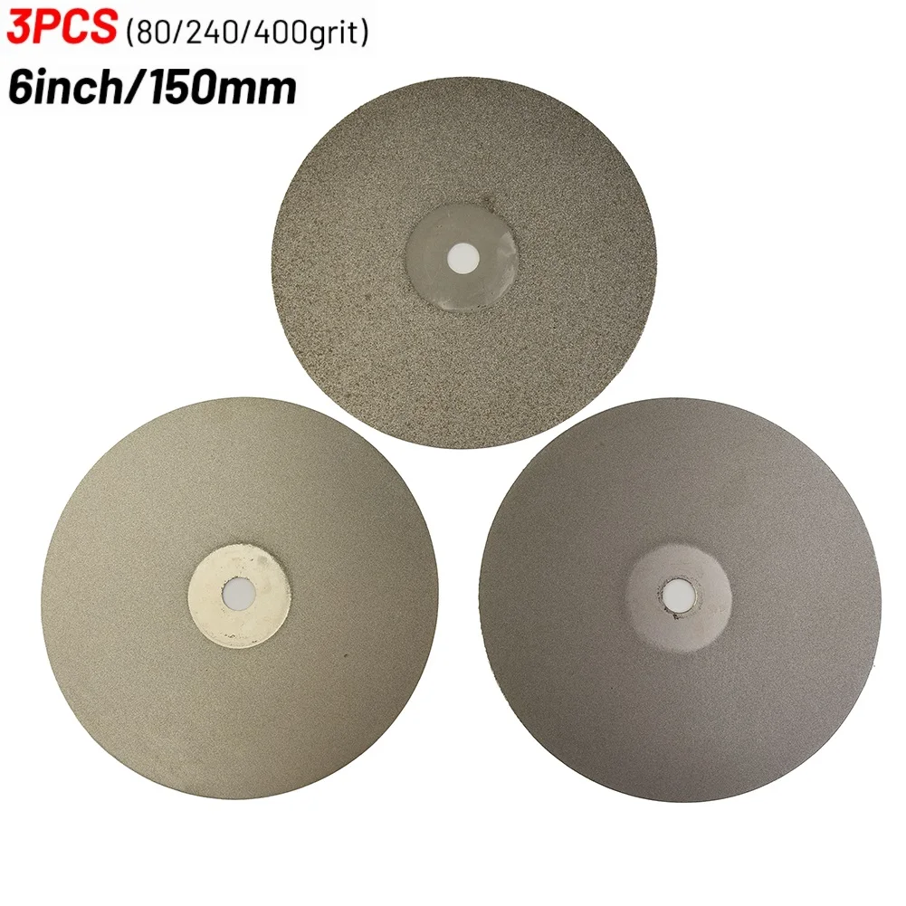 3Pcs Diamond Grinding Wheel 6'' 80/240/400 Grit 12.7mm Bore Lapping Disc Flat Wheel For Sanding Polishing Machine Angle Grinder
3Pcs Diamond Grinding Wheel 6'' 80/240/400 Grit 12.7mm Bore Lapping Disc Flat Wheel For Sanding Polishing Machine Angle Grinder