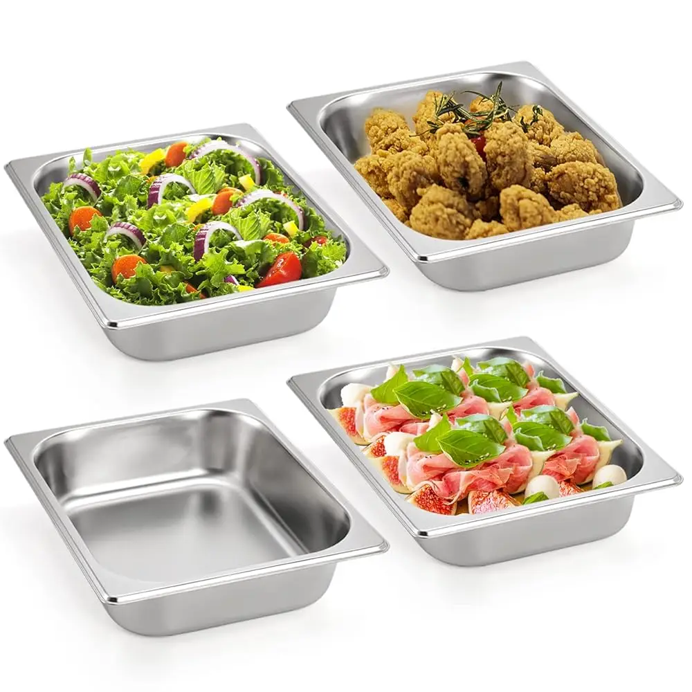 4 Pa Hotel Pans Half Size, 2.5"" Deep 1/2 Size Stainl Steel Steam Table Pan Buffet Catering Food Pan, Warmer Breading Tray
4 Pa Hotel Pans Half Size, 2.5"" Deep 1/2 Size Stainl Steel Steam Table Pan Buffet Catering Food Pan, Warmer Breading Tray
