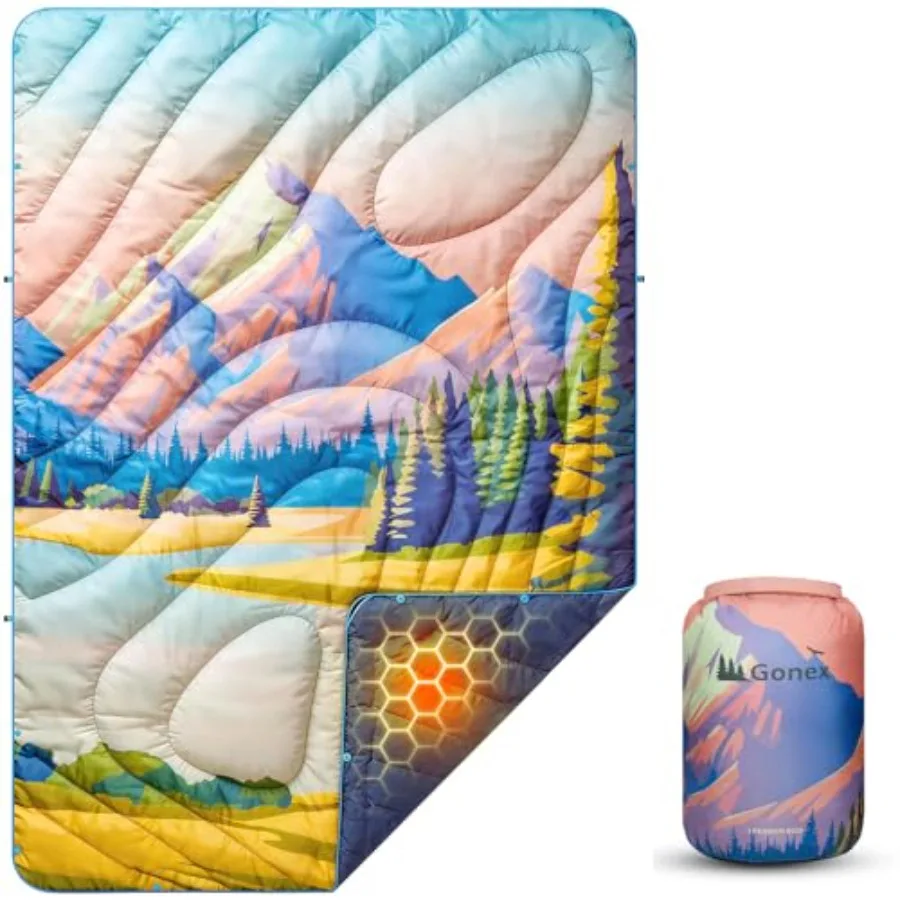 Camping Blanket with Aero-Warmth Breathable Layer - Puffy Printed Packable Blanket Ultralight Wearable Water-Resistant Quilt 79
Camping Blanket with Aero-Warmth Breathable Layer - Puffy Printed Packable Blanket Ultralight Wearable Water-Resistant Quilt 79