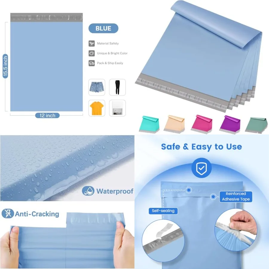 Poly Mailers Pack, Medium Size Shipping Bags for Clothing, Strong Self-Seal Mailers Poly Bags Shipping Envelopes, Thick Mailing
Poly Mailers Pack, Medium Size Shipping Bags for Clothing, Strong Self-Seal Mailers Poly Bags Shipping Envelopes, Thick Mailing