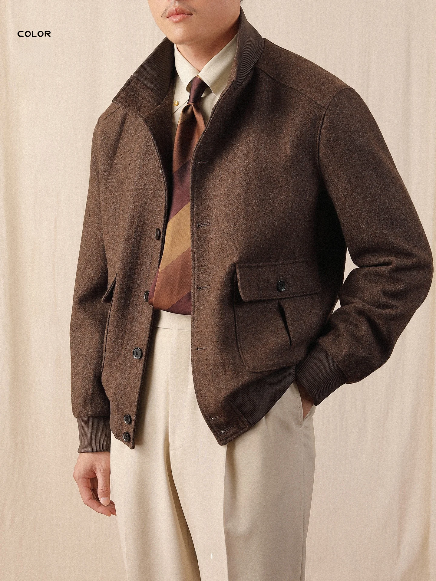 Warm Woolen Men's Flight Jaet Autumn Winter Casual Loose Iron-Free Italian Sle Busin Gentleman Stand Collar Coat
Warm Woolen Men's Flight Jaet Autumn Winter Casual Loose Iron-Free Italian Sle Busin Gentleman Stand Collar Coat