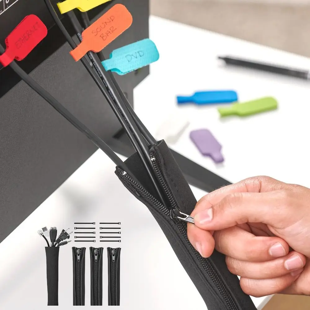 Data Cable Cable Management Sleeve Computer with Zipper Network Cable Organizer Neoprene for PC Cable Wrapper
Data Cable Cable Management Sleeve Computer with Zipper Network Cable Organizer Neoprene for PC Cable Wrapper