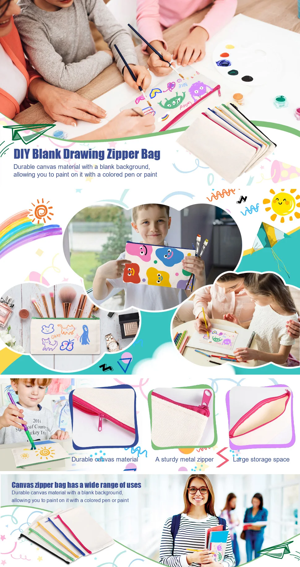 N82R 40Pcs Canvas Cosmetic Bag Canvas Zipper Bag Pencil Case DIY Travel Handmade Bag DIY Craft School Multicolor Zipper
N82R 40Pcs Canvas Cosmetic Bag Canvas Zipper Bag Pencil Case DIY Travel Handmade Bag DIY Craft School Multicolor Zipper