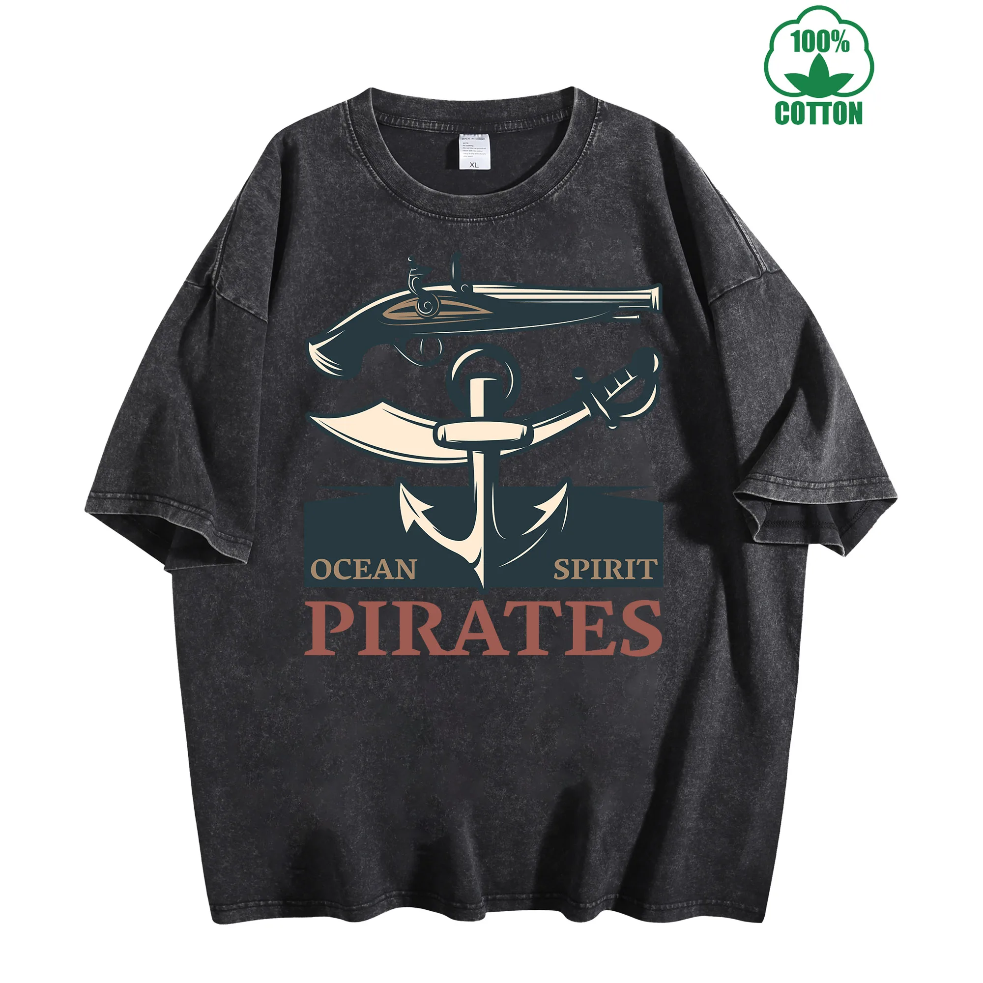 Ocean Spirit Pirates Vintage Washed T-Shirt 230g 100% Cotton Comfortable Oversized Streetwear Unisex
Ocean Spirit Pirates Vintage Washed T-Shirt 230g 100% Cotton Comfortable Oversized Streetwear Unisex