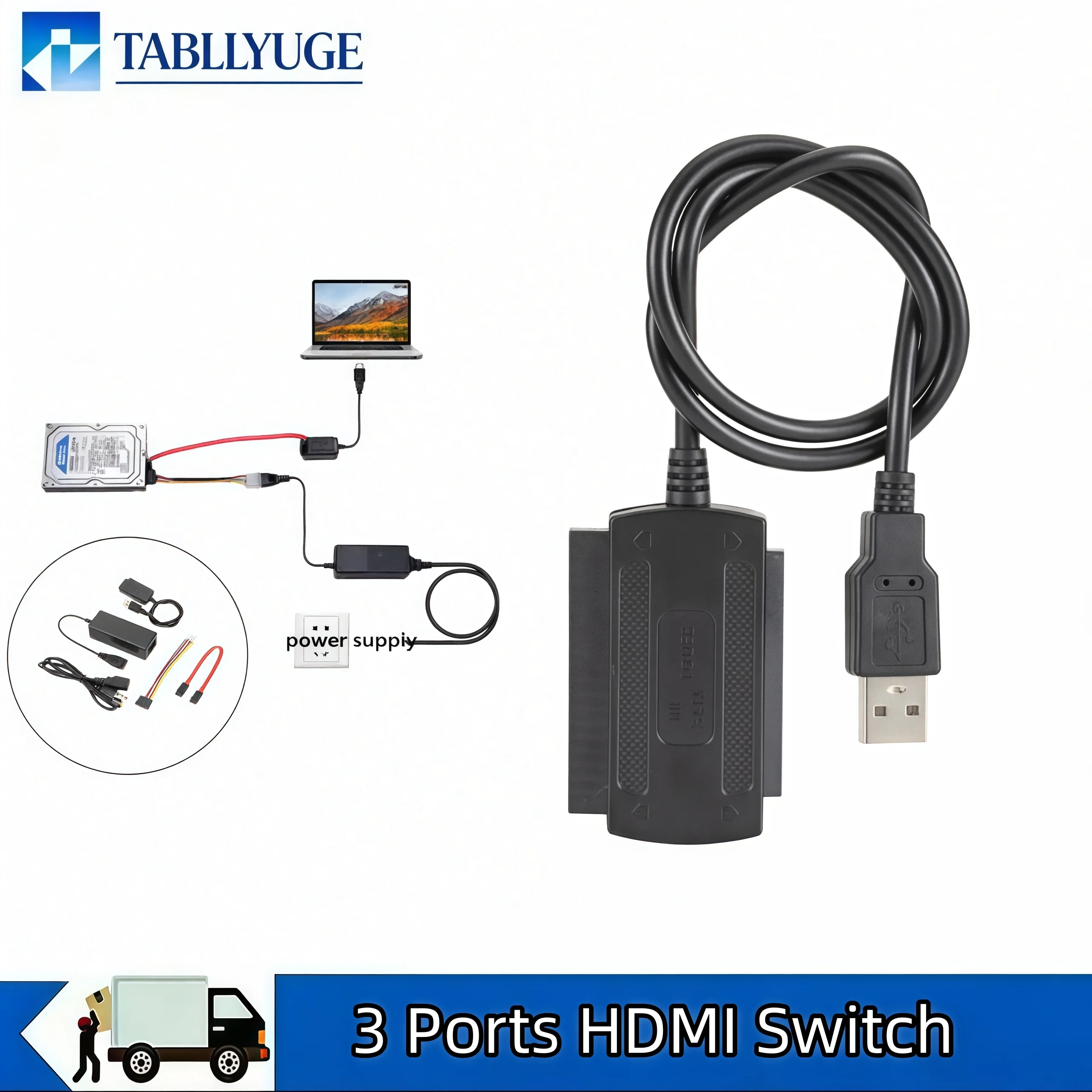 3 in 1 SATA IDE to USB 2.0 Adapter Cable 2.5/3.5/5.25 Inch HDD SSD Hard Drive Disk Converter For PC Laptop Desktop
3 in 1 SATA IDE to USB 2.0 Adapter Cable 2.5/3.5/5.25 Inch HDD SSD Hard Drive Disk Converter For PC Laptop Desktop
