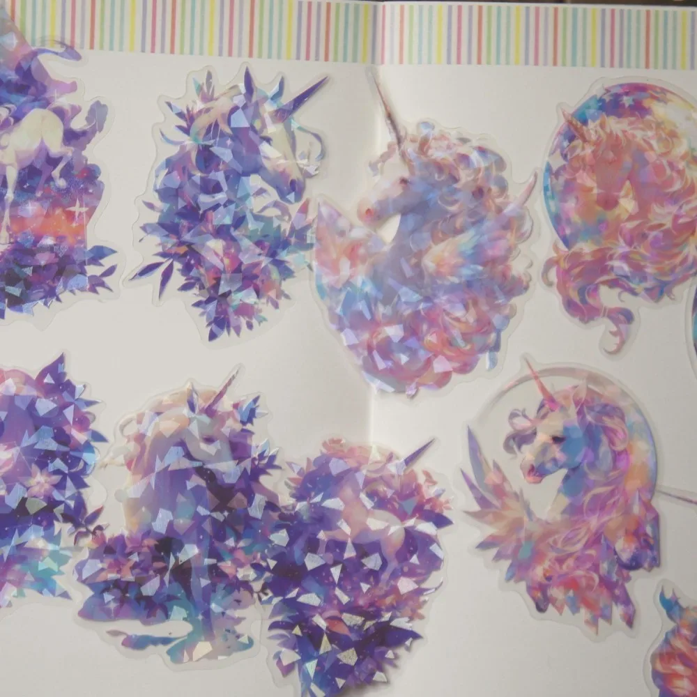 10pcs Laser Diamond Pattern Fairy Tale Unicorn Style PVC Sticker Scrapbooking DIY Gift Packing Label Decoration Tag
10pcs Laser Diamond Pattern Fairy Tale Unicorn Style PVC Sticker Scrapbooking DIY Gift Packing Label Decoration Tag