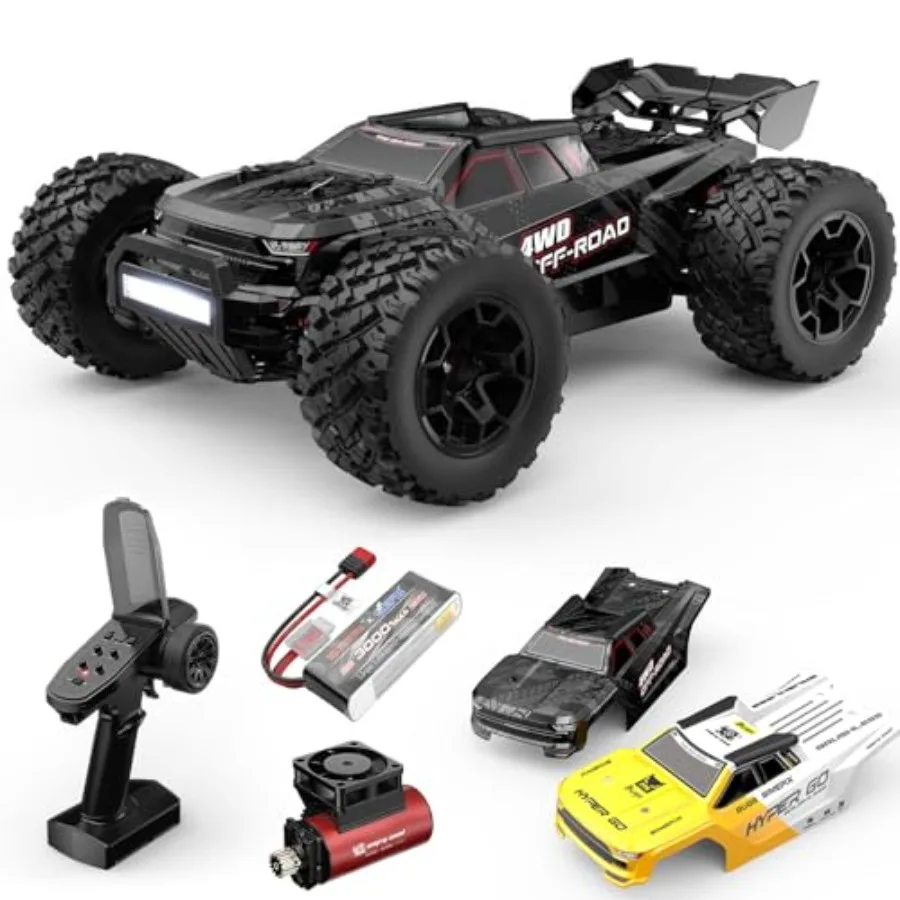 Off-road RC truck for adults, aluminum chassis, black, 4WD high speed with 2852 4200KV motor and 50A ESC
Off-road RC truck for adults, aluminum chassis, black, 4WD high speed with 2852 4200KV motor and 50A ESC