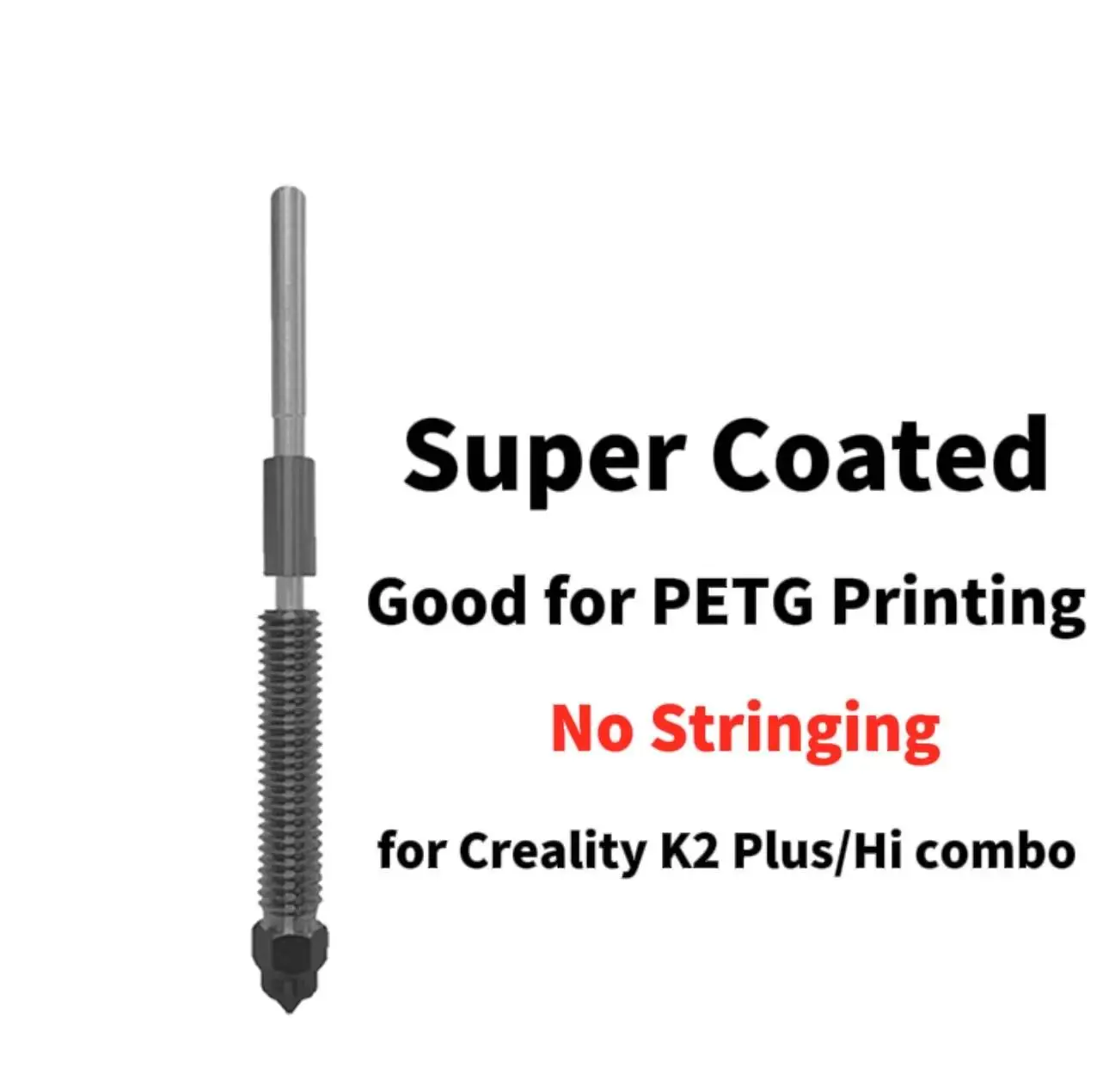 Super Coated Creality K2/K2 Pro/K2 Plus/Hi 3D Printer Quick-swap Harden steel Nozzle Print Head Good for PETG Printing
Super Coated Creality K2/K2 Pro/K2 Plus/Hi 3D Printer Quick-swap Harden steel Nozzle Print Head Good for PETG Printing