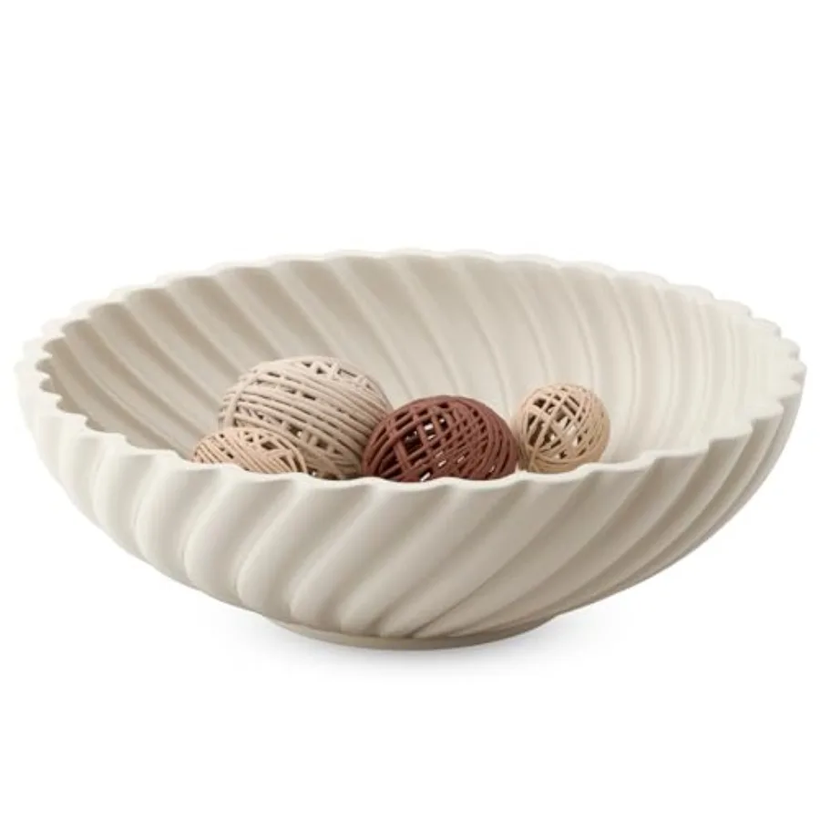 10'' Ceramic Decorative Bowl - Stylish Fruit Bowl for Kitchen Counter - Key Bowl for Entryway Table Decor - Large Decorative Bo
10'' Ceramic Decorative Bowl - Stylish Fruit Bowl for Kitchen Counter - Key Bowl for Entryway Table Decor - Large Decorative Bo