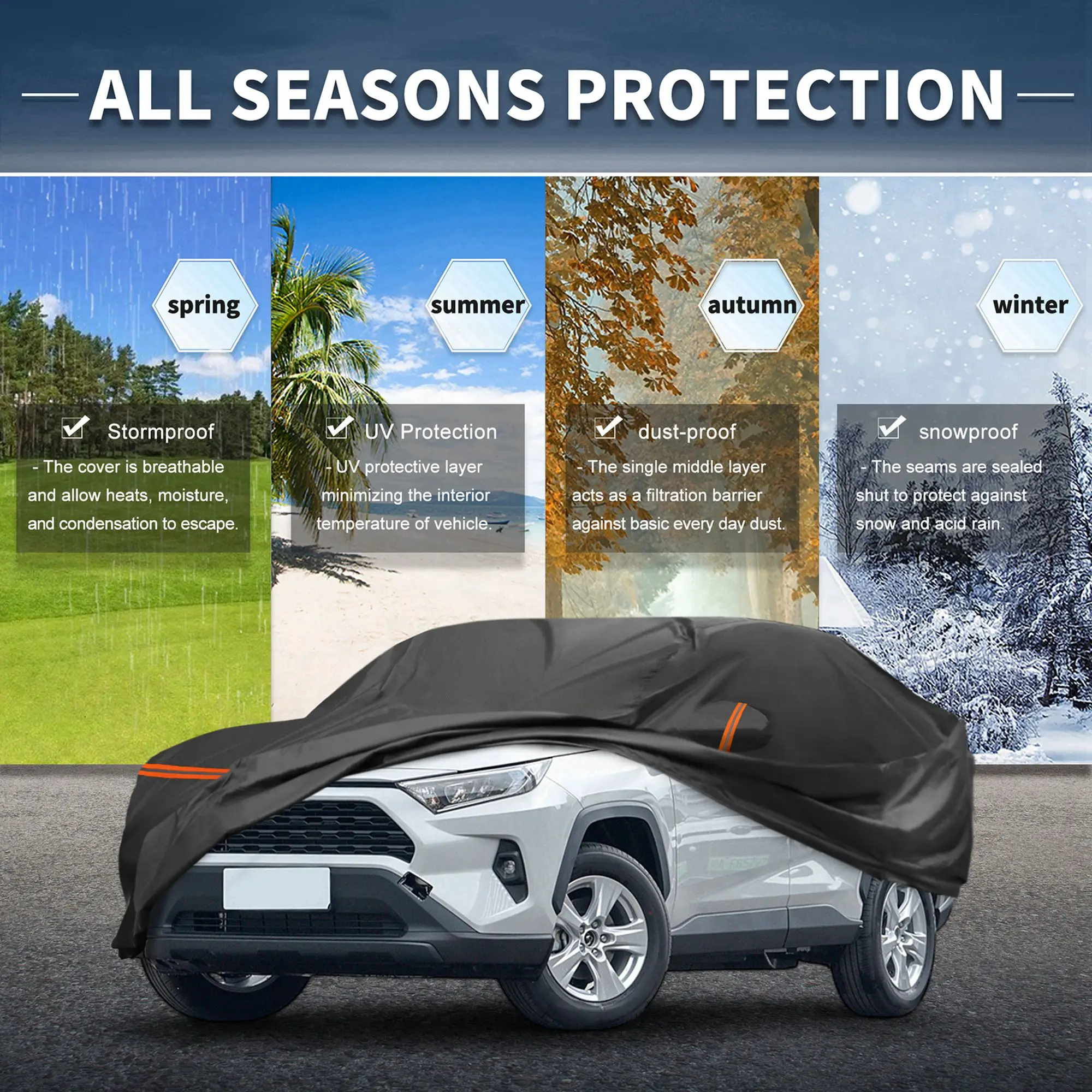 Водонепроницаемый хлопковый автомобильный чехол Motoforti PEVA Spunlace для Toyota RAV4 2012-2023 с застежкой-молнией
Водонепроницаемый хлопковый автомобильный чехол Motoforti PEVA Spunlace для Toyota RAV4 2012-2023 с застежкой-молнией