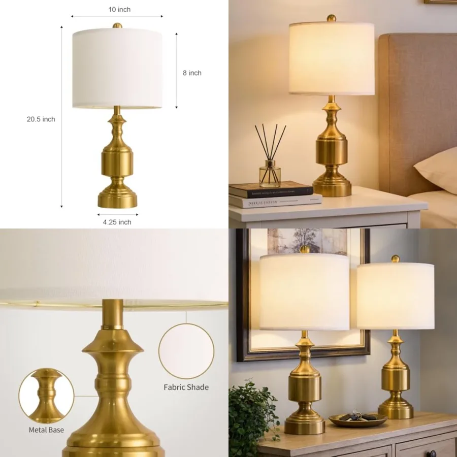 Table Lamps Set of 2-20.5" Modern Metal Bedside Lamps for Nightstand, Mid-Century Night Stand Lamps with Linen Shade, Small Lam
Table Lamps Set of 2-20.5" Modern Metal Bedside Lamps for Nightstand, Mid-Century Night Stand Lamps with Linen Shade, Small Lam