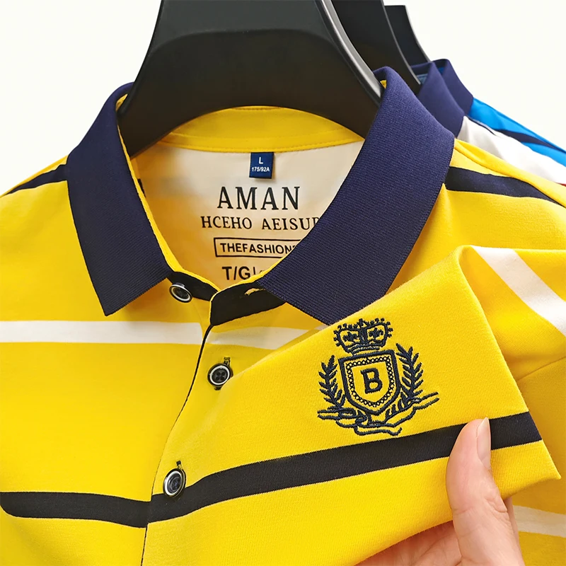 New Men's High End Brand Embroidered Polo Shirt Summer Trend Striped Casual Cool Short Sleeved Lapel T-Shirt Top Men's Clothing
New Men's High End Brand Embroidered Polo Shirt Summer Trend Striped Casual Cool Short Sleeved Lapel T-Shirt Top Men's Clothing