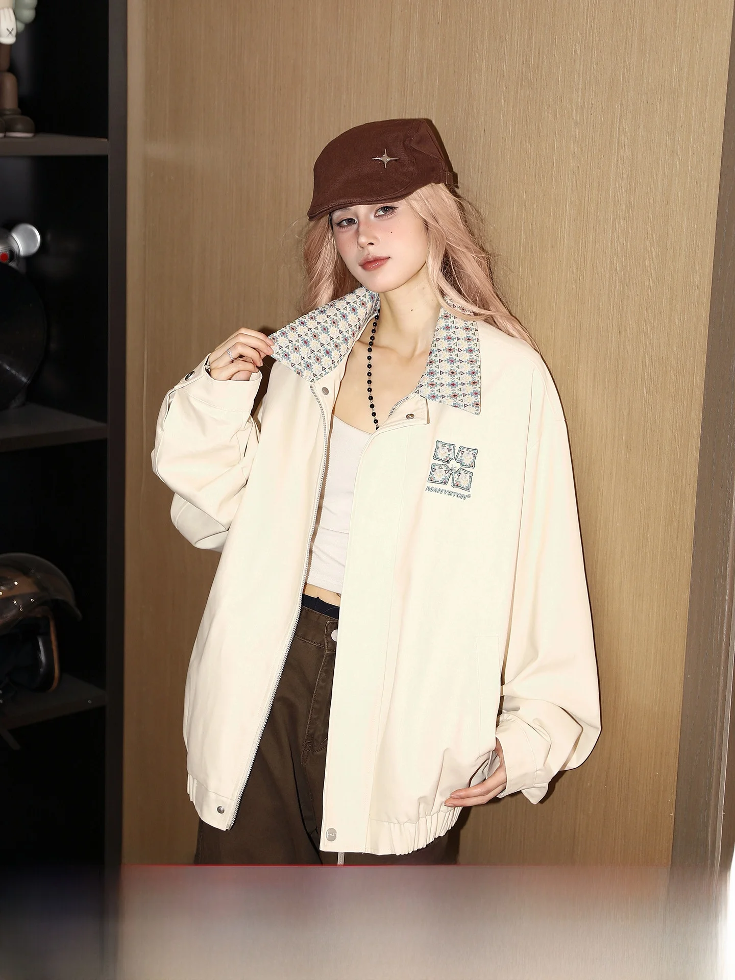 Manyston American High Street Loose Women's Jaet Adstrative Sle Spring Autumn Trendy Brand Baseball Coat
Manyston American High Street Loose Women's Jaet Adstrative Sle Spring Autumn Trendy Brand Baseball Coat