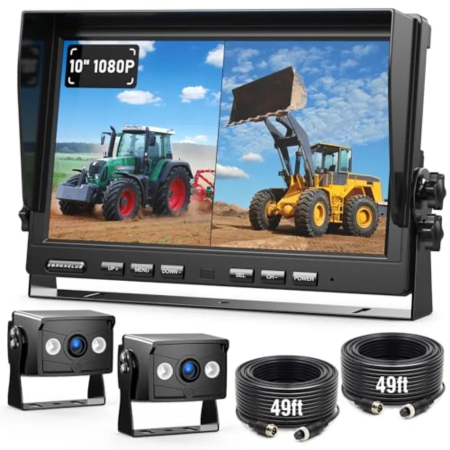 Tractor Truck Trailer Combine Heavy Equipment Backup Camera System: Wired 10 1080P IP69K Waterproof Vibration-Proof Reverse Cam
Tractor Truck Trailer Combine Heavy Equipment Backup Camera System: Wired 10 1080P IP69K Waterproof Vibration-Proof Reverse Cam