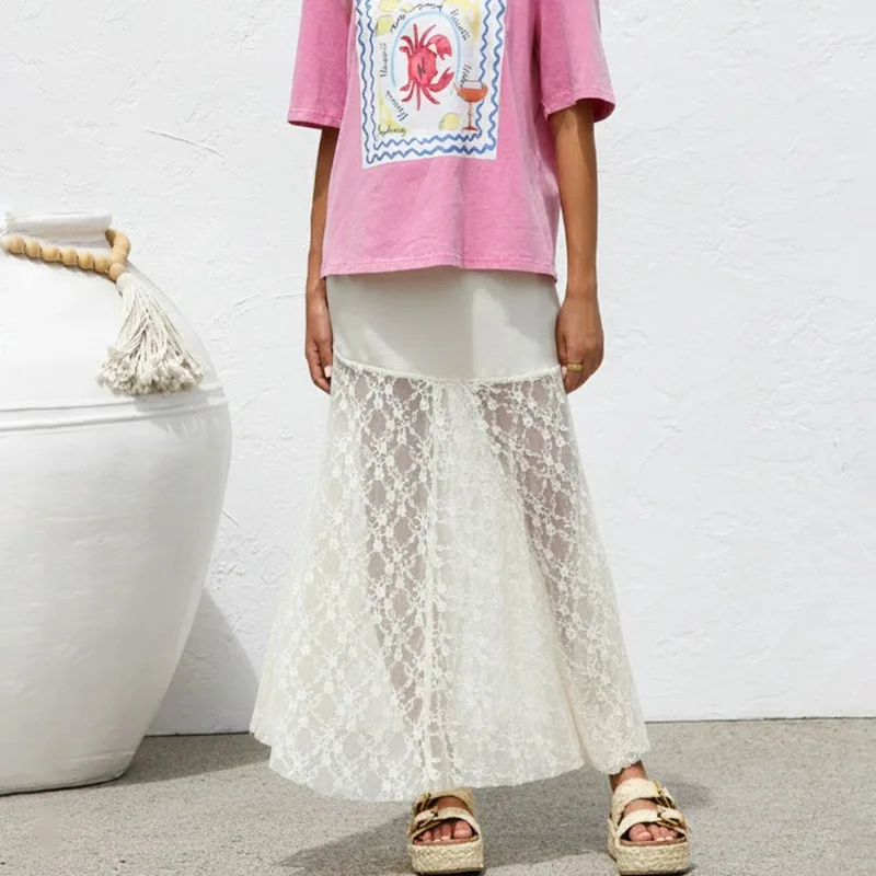 Talenza Summer Lace Skirts Women's Sexy See-Through New Straight Maxi Skirts Elegant Fashion Party Vacation Y2k Female Skirts
Talenza Summer Lace Skirts Women's Sexy See-Through New Straight Maxi Skirts Elegant Fashion Party Vacation Y2k Female Skirts