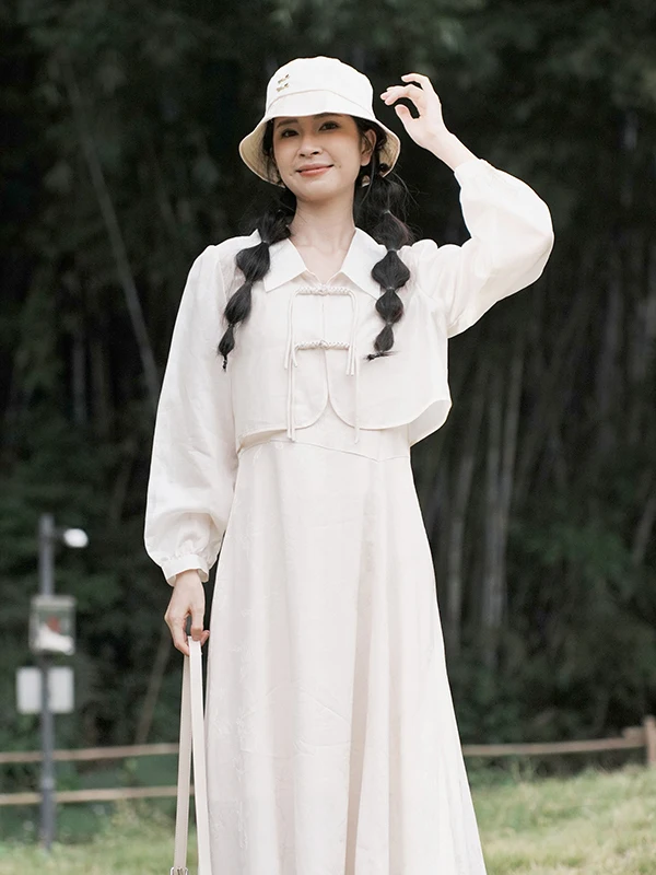 Bukhara Original Spring 2025 Long Sleeve Slim Fit Dress Set High Waist A-Line Skirt Cotton Blend Collar Color
Bukhara Original Spring 2025 Long Sleeve Slim Fit Dress Set High Waist A-Line Skirt Cotton Blend Collar Color